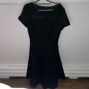 black dress with lace cut outs